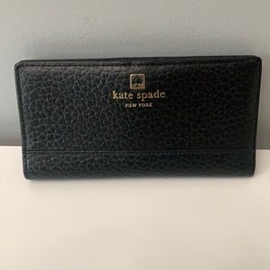 Kate Spade Black Pebbled Leather Wallet